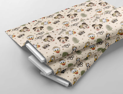 Mouse & Friends Safari seamless pattern, Magical Kingdom seamless Pattern, Cartoon seamless file for fabric sublimation