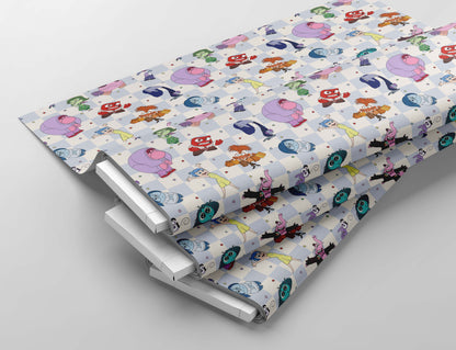 Magical Inside out seamless file, Emotions Characters seamless, Spring and Summer seamless repeating pattern for fabric sublimation