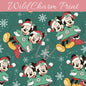 Christmas Mouse seamless repeat pattern