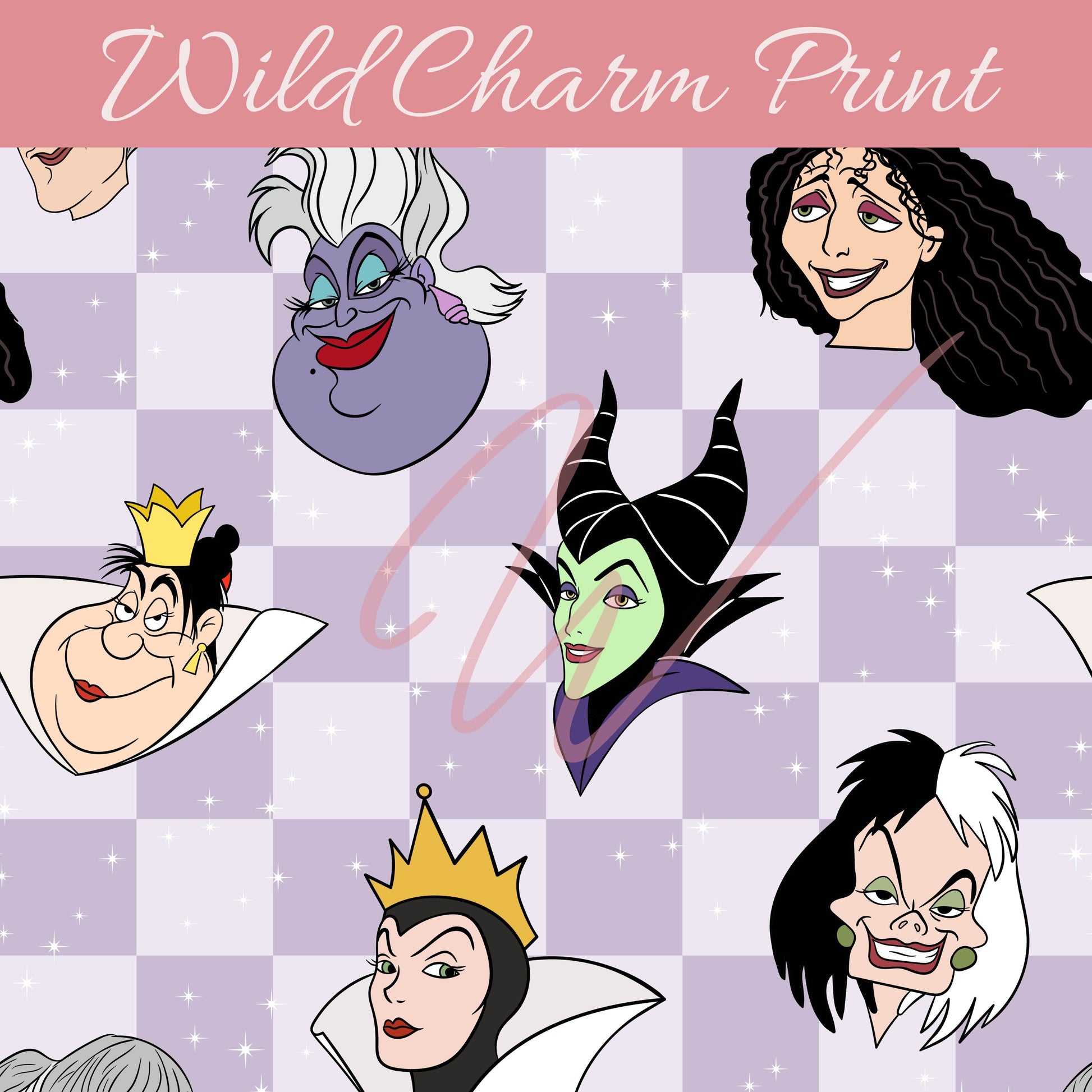 Evil Princess seamless pattern, Halloween seamless, Magical seamless, Villains  design for fabric sublimation Digital download