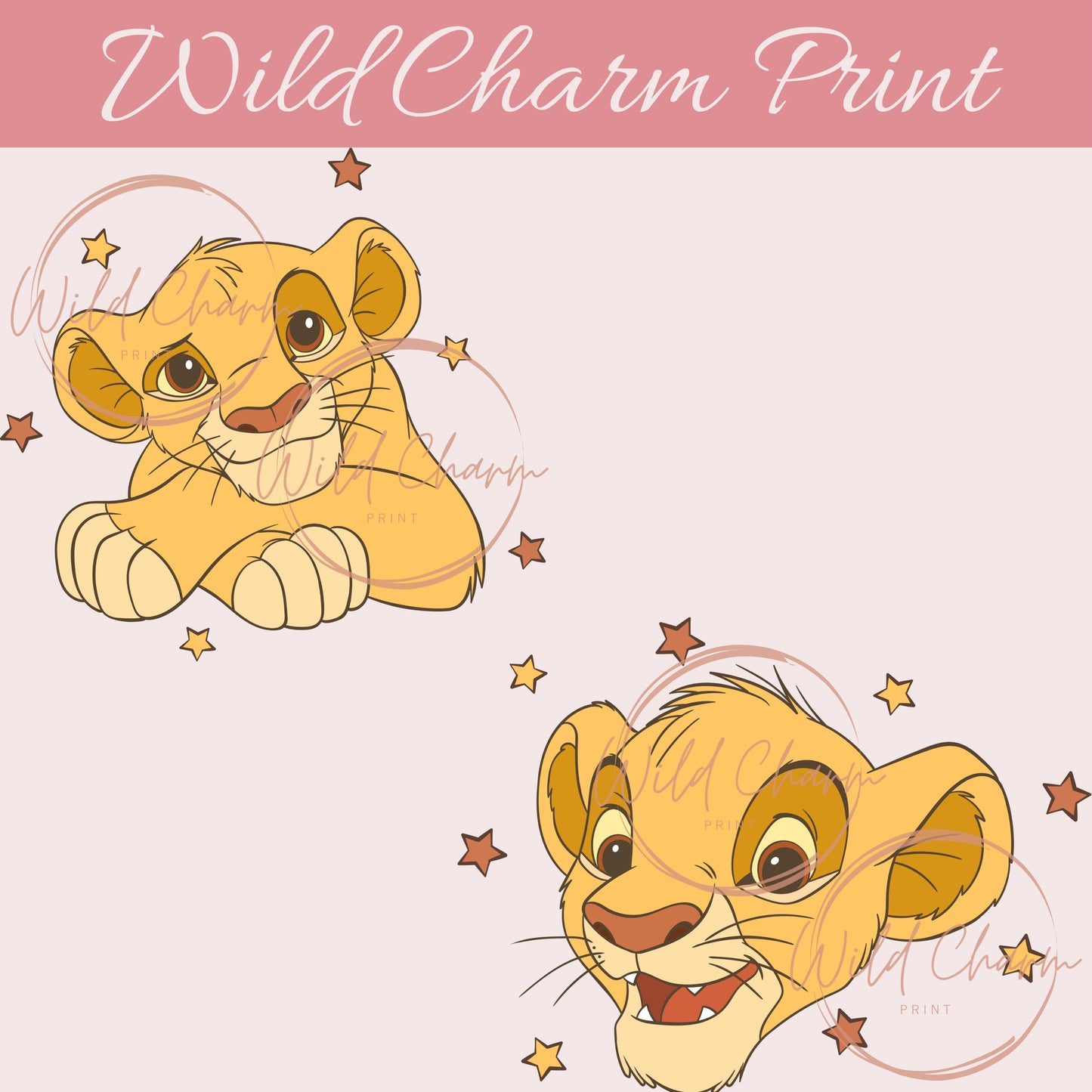 King Lion Cub Sublimation Design PNG