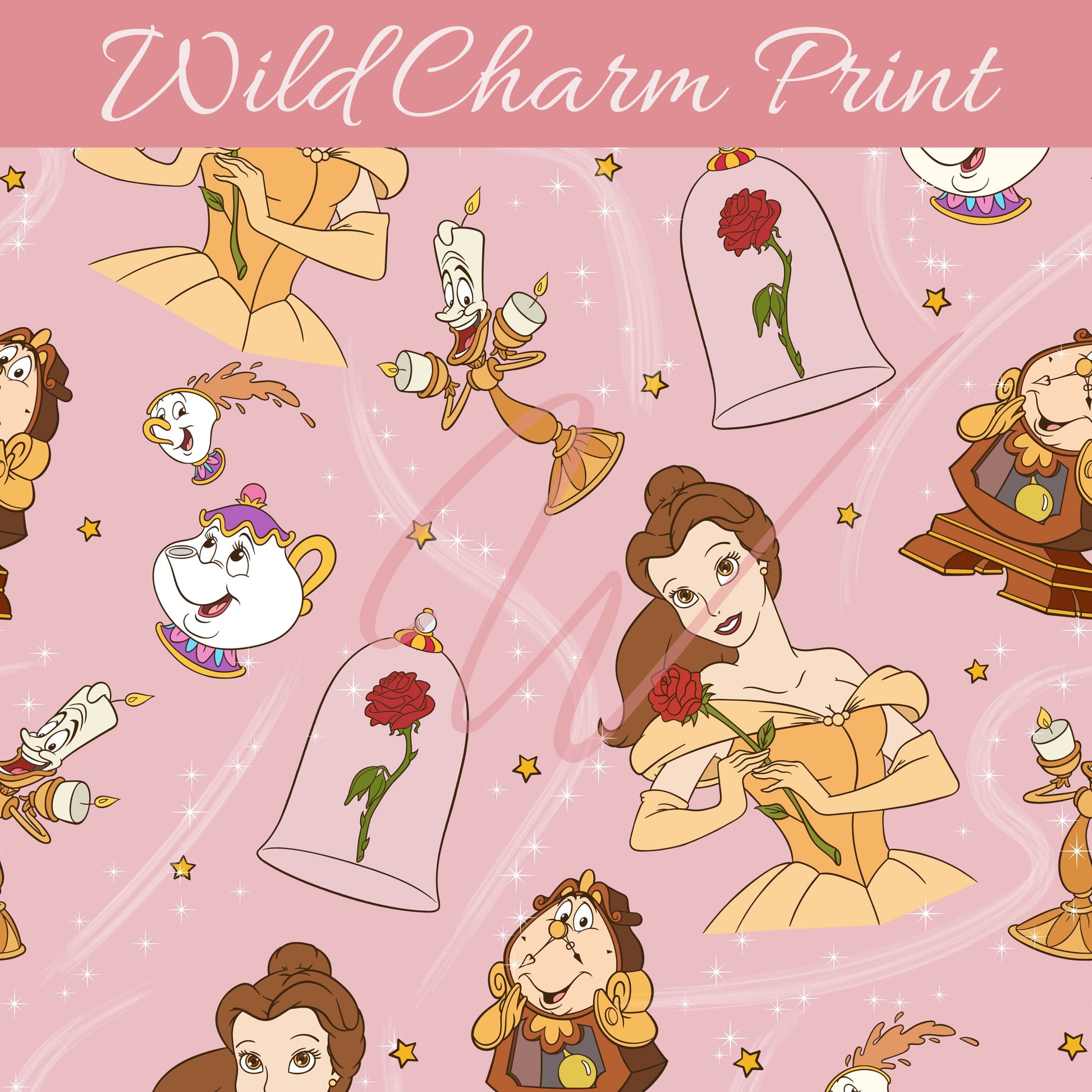 Magical Beauty Princess seamless repeat pattern