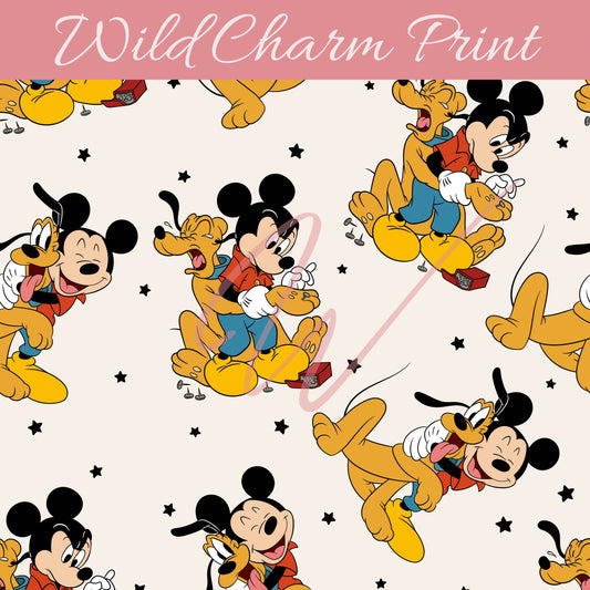 Magical Mouse & Friends seamless repeat pattern