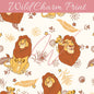 King Lion Cub seamless pattern, Magical seamless, Summer seamless for fabric sublimation, Digital download