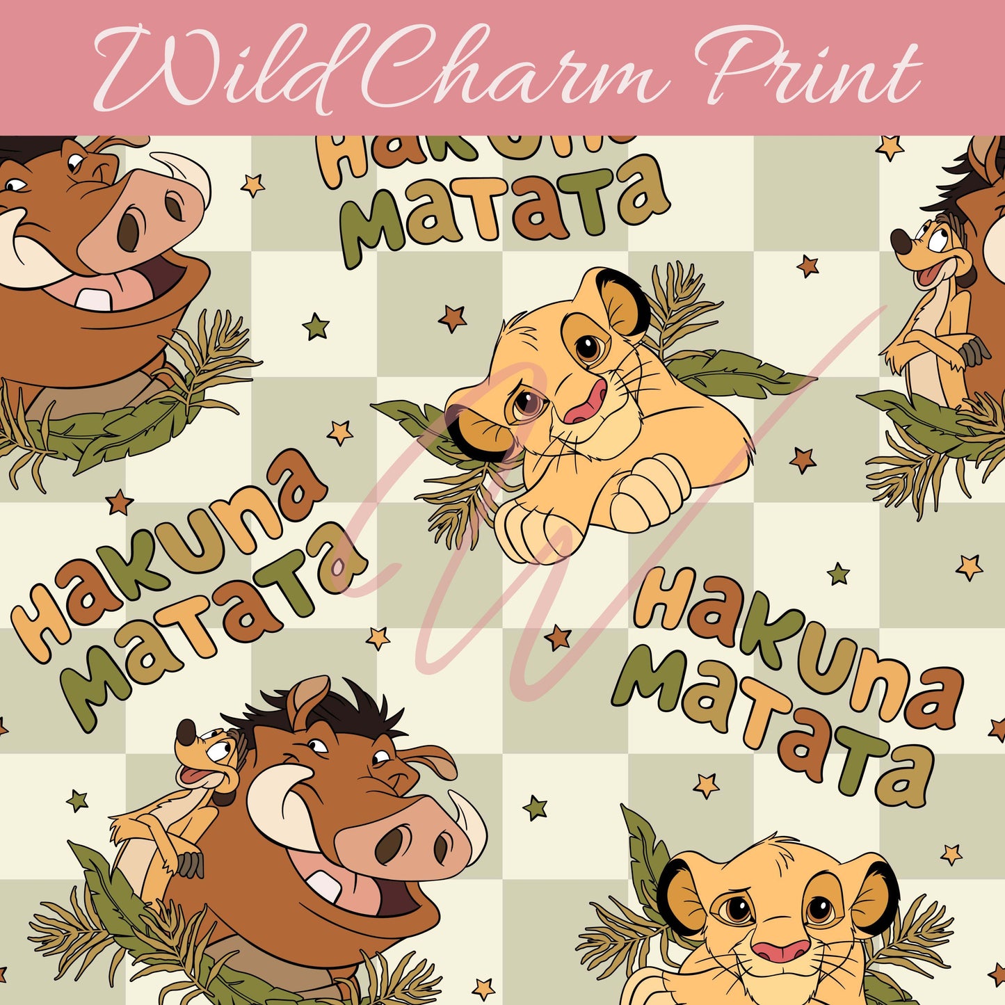 King Lion Cub seamless pattern, Magical seamless, Summer seamless for fabric sublimation, Digital download