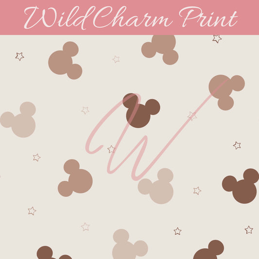 Neutral Mouse seamless repeat pattern, Mouse ears and stars seamless pattern, boys seamless pattern for fabric sublimation