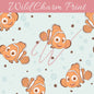 Retro Fish seamless pattern, spring seamless file, Magical fish seamless design for fabric sublimation, Digital download