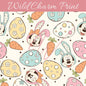 Mouse and Friends Easter seamless repeat pattern, Magical, Bunny, Spring, Carrots, Easter seamless file for fabric sublimation