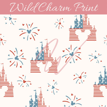 Mouse Fourth of July seamless file, Magical mouse seamless, 4th of July Summer seamless repeating pattern for fabric sublimation